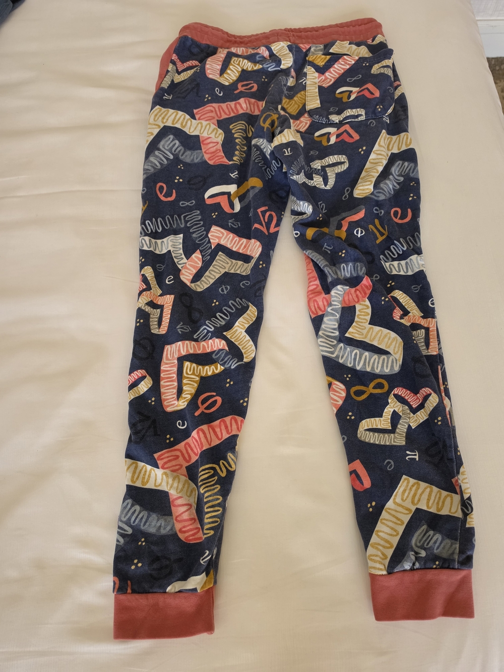 Princess Awesome Boy Wonder Scribble-Print Jogger Pants - Coral Trim